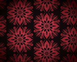 Black and Red Floral on the Dark Wallpaper vector