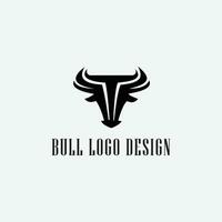 diseño de logotipo de toro vector