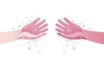 AI generated Minimalist UI illustration of hands washing with soap and water, representing hygiene for World Health Day photo