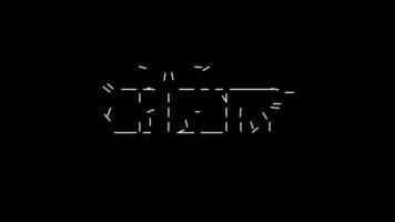 caldo ascii animazione ciclo continuo su nero sfondo. ascii codice arte simboli macchina da scrivere nel e su effetto con loop movimento. video