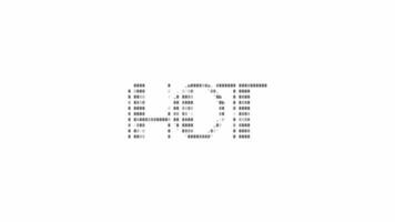 heet ascii animatie lus Aan wit achtergrond. ascii code kunst symbolen schrijfmachine in en uit effect met lusvormige beweging. video