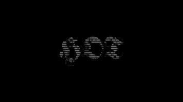 caliente ascii animación en negro antecedentes. ascii Arte código símbolos con brillante y reluciente destellos efecto fondo. atractivo atención promoción. video