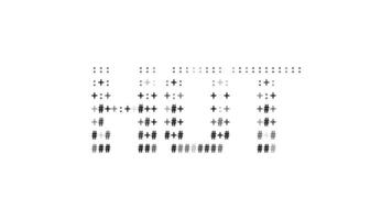 caldo ascii animazione ciclo continuo su bianca sfondo. ascii codice arte simboli macchina da scrivere nel e su effetto con loop movimento. video