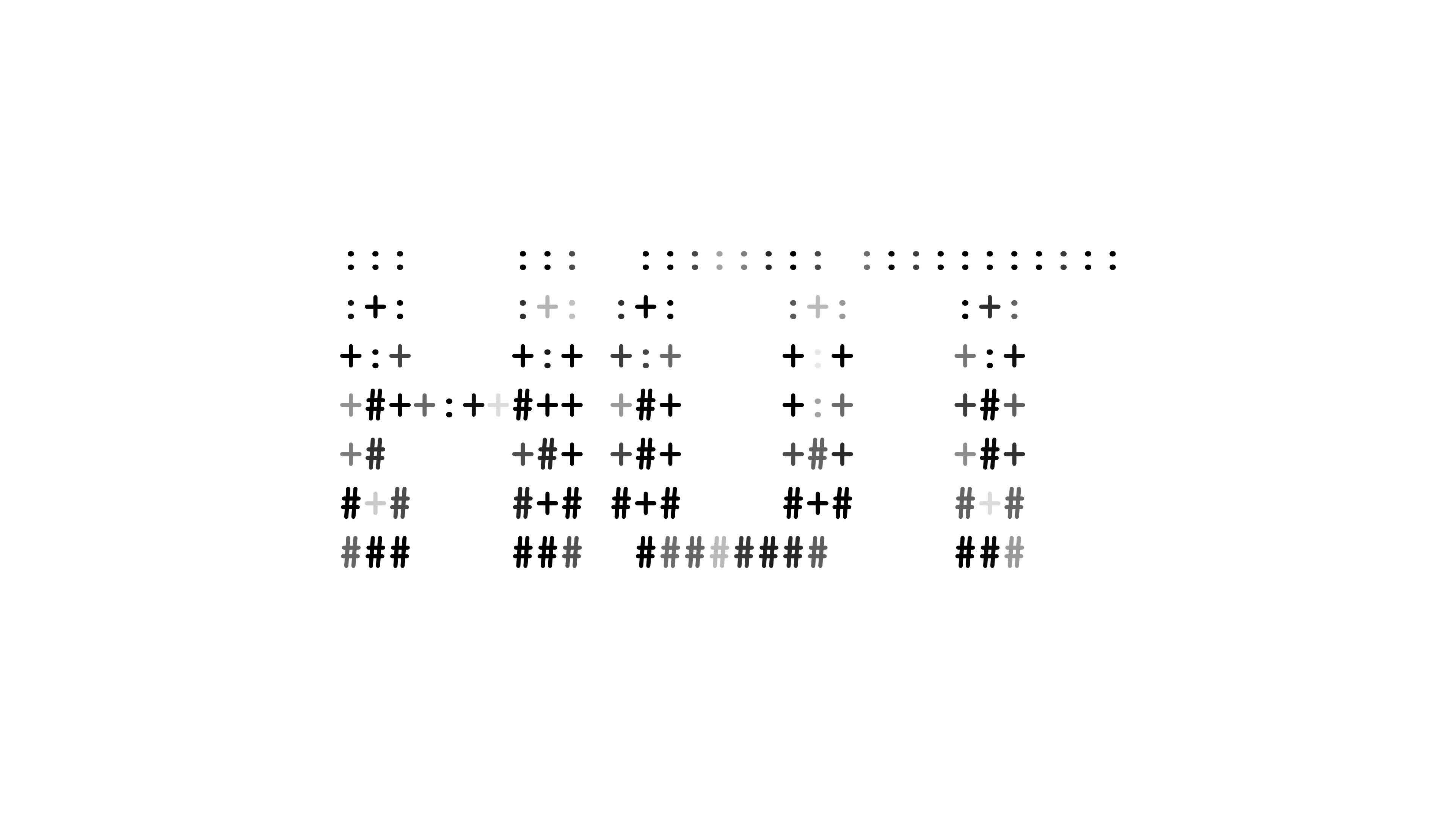 Hot ascii animation on white background. Ascii art code symbols with ...