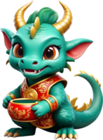 AI generated a cartoon chinese dragon zodiac theme chinese new year 2024 png