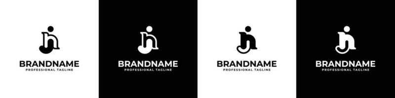 Letter NJ Monogram Logo Set, suitable for business with NJ or JN initials. vector