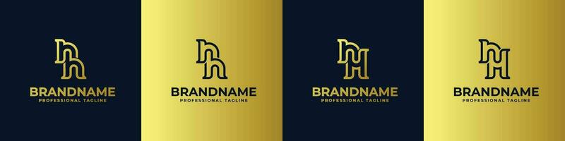 Letter NH Monogram Logo Set, suitable for business with NH or HN initials. vector