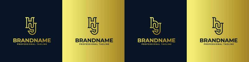 Letter HY Monogram Logo Set, suitable for business with HY or YH initials. vector