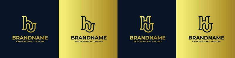 Letter HU Monogram Logo Set, suitable for business with HU or UH initials. vector