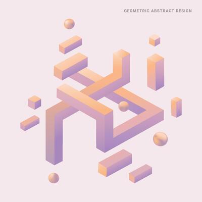 Isometric geometric abstract shape background.Design template for web, poster, backdrop, publication, brochure, flyer, leaflet.Vector abstract technological background in modern style