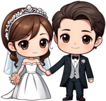 AI generated cartoon wedding couple, wedding clipart, wedding clipart, wedding clipart png