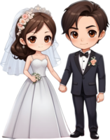 AI generated cartoon wedding couple, wedding clipart, wedding clipart, wedding clipart png