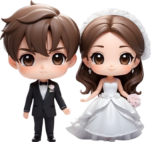 AI generated cartoon wedding couple, wedding clipart, wedding clipart, wedding clipart png