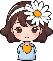 AI generated cute kid with floral png