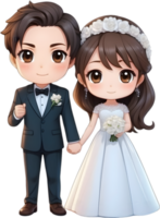 AI generated cartoon wedding couple, wedding clipart, wedding clipart, wedding clipart png