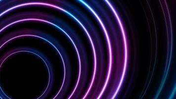 Blue ultraviolet neon glowing circles video animation