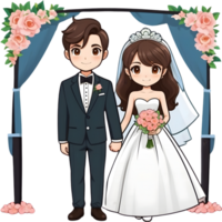 AI generated cartoon wedding couple, wedding clipart, wedding clipart, wedding clipart png