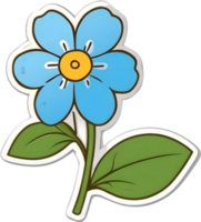 AI generated blue flower clipart png