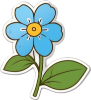 ai généré bleu fleur clipart png