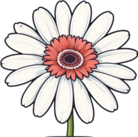 AI generated a white daisy floral transparent background png