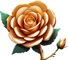 AI generated golden roses clipart png