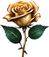 AI generated golden roses clipart png