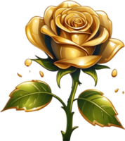 ai generado dorado rosas clipart png