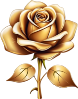 AI generated golden roses clipart png