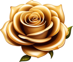 AI generated golden roses clipart png