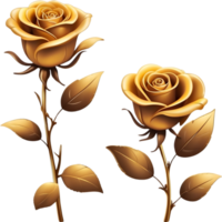 ai généré d'or des roses clipart png