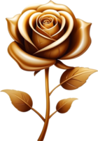 AI generated golden roses clipart png