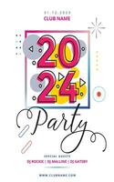 New Year Party 2024 poster templates flat elegance vector