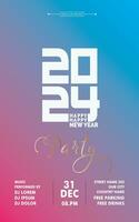 Party 2024 poster templates flat elegance vector