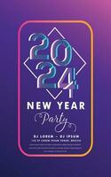 New year poster template dynamic shiny curves vector