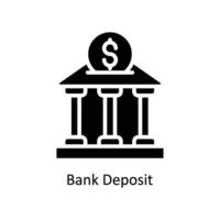 banco depositar vector sólido icono diseño ilustración. negocio y administración símbolo en blanco antecedentes eps 10 archivo