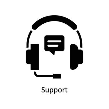 Support vector  Solid  Icon Design illustration. Business And Management Symbol on White background EPS 10 File