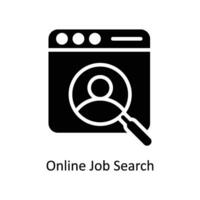 Online job search   vector  Solid  Icon Design illustration. Business And Management Symbol on White background EPS 10 File