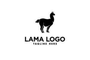 llama animal vector logo in silhouette style