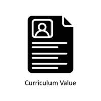 Curriculum Value vector  Solid  Icon Design illustration. Business And Management Symbol on White background EPS 10 File