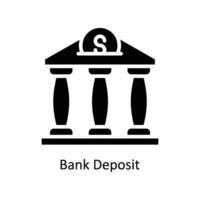 Bank Deposit vector  Solid  Icon Design illustration. Business And Management Symbol on White background EPS 10 File