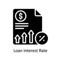 Loan Interest Rate vector  Solid  Icon Design illustration. Business And Management Symbol on White background EPS 10 File