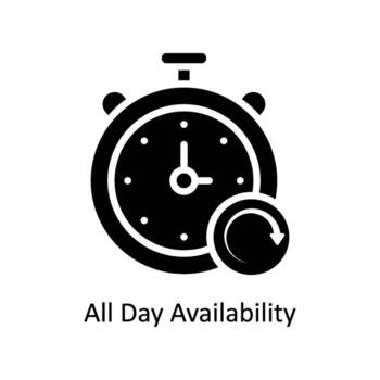 todas día disponibilidad vector sólido icono diseño ilustración. negocio y administración símbolo en blanco antecedentes eps 10 archivo