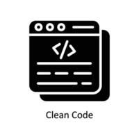 Clean code   vector  Solid  Icon Design illustration. Business And Management Symbol on White background EPS 10 File