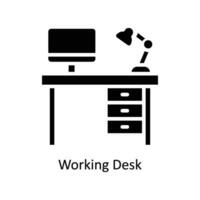 Working Desk vector  Solid  Icon Design illustration. Business And Management Symbol on White background EPS 10 File