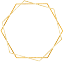 Gold hexagon frame png