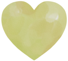 Yellow or orange Heart Watercolor Painting png