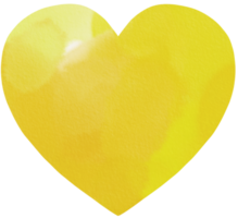 Yellow or orange Heart Watercolor Painting png