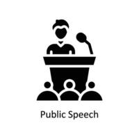 Public Speech vector  Solid  Icon Design illustration. Business And Management Symbol on White background EPS 10 File