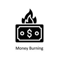 Money Burning vector  Solid  Icon Design illustration. Business And Management Symbol on White background EPS 10 File