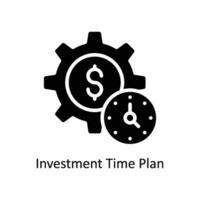 Investment Time Plan vector  Solid  Icon Design illustration. Business And Management Symbol on White background EPS 10 File